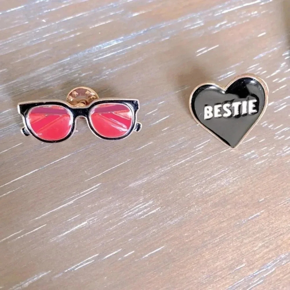 Enamel Pin Set 4pc Retro Sunglasses Bestie Pop! & Governors Island NY - Picture 3 of 6